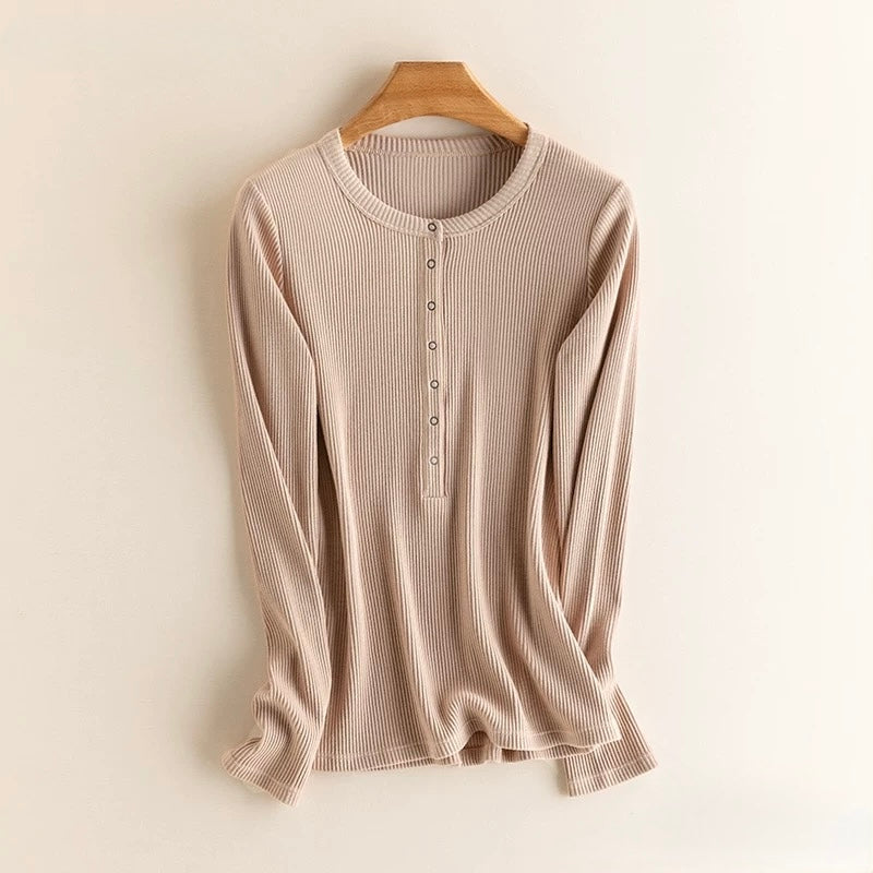 SILCREME Rib Knit Scoop Neck Maternity and Nursing Sweater Rosy Brown