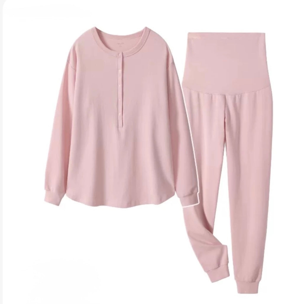 SILCREME Maternity and Nursing Sleep Wear Lounge Wear Baby Pink