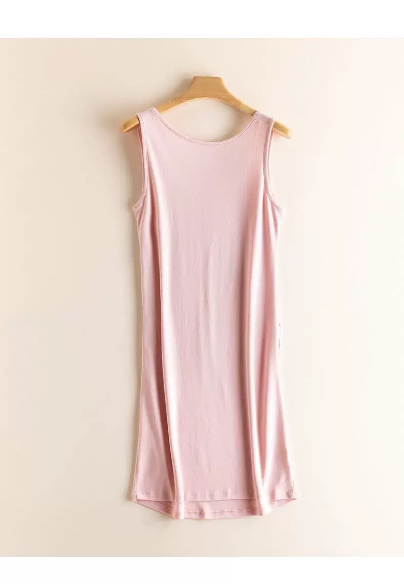 SILCREME Maternity and Nursing Sleeveless Nightgown Baby Pink