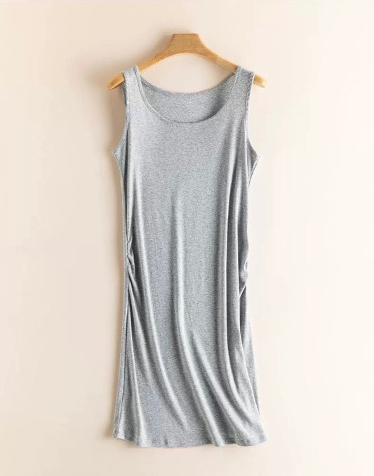 SILCREME Maternity and Nursing Sleeveless Nightgown Dove Gray